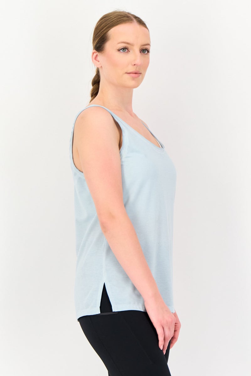 Nike Women Sportswear Fit Sleeveless Yoga Tank Top, Pale Blue - Image 2